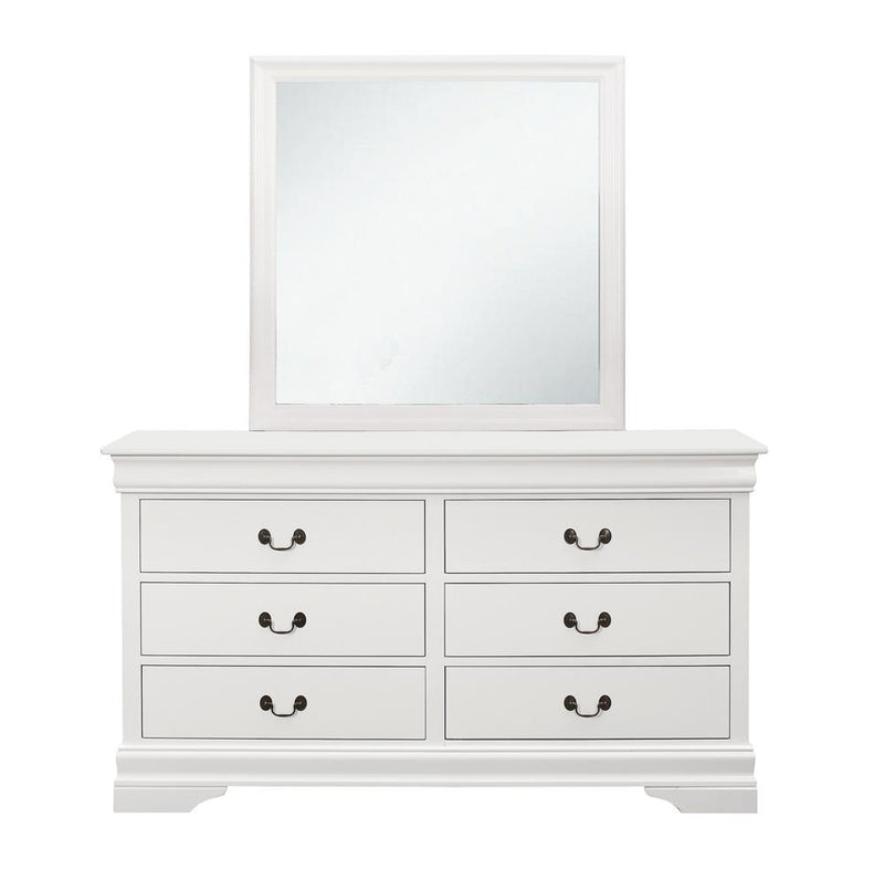 Louis Philippe 6 Drawer Dresser White