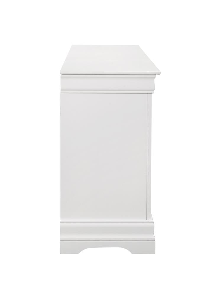 Louis Philippe 6 Drawer Dresser White