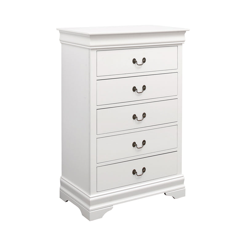 Louis Philippe 6 Drawer Dresser White