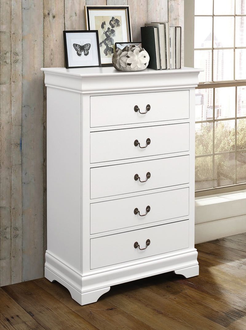 Louis Philippe 6 Drawer Dresser White