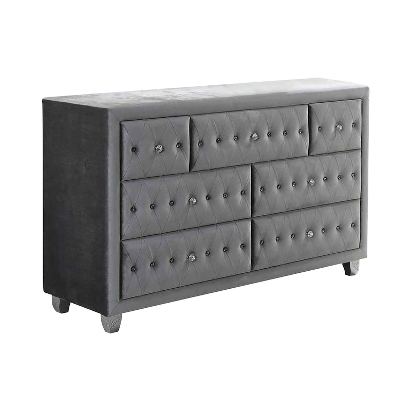 Deanna 7 Drawer Rectangular Dresser Black