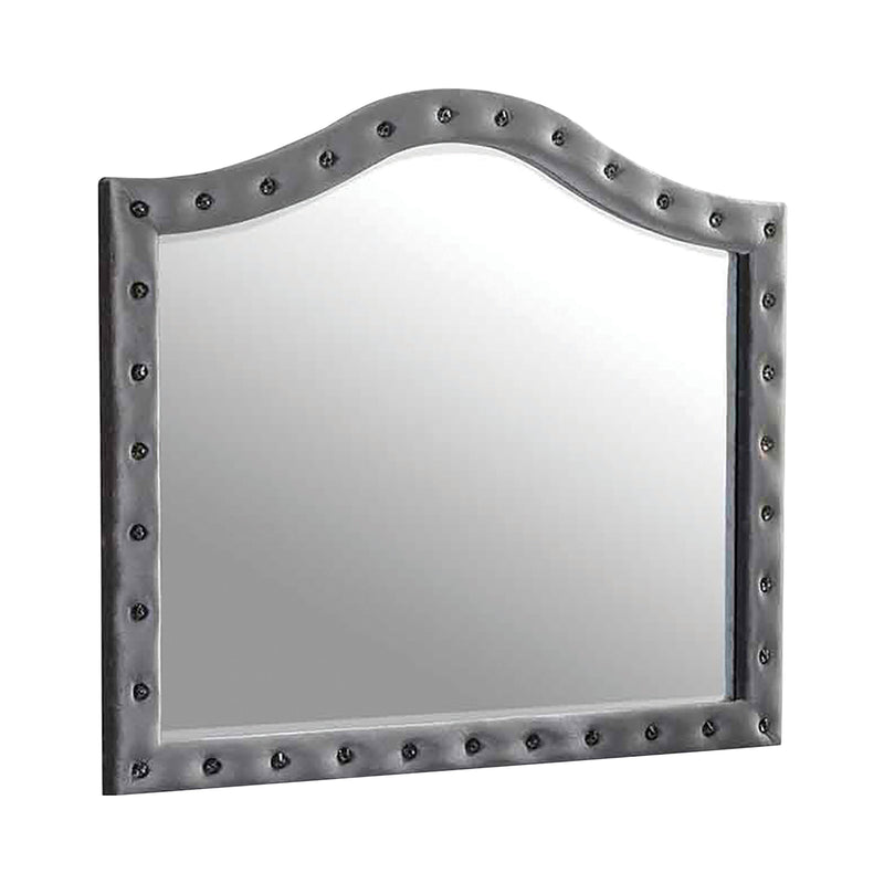 Deanna Button Tufted Mirror Black