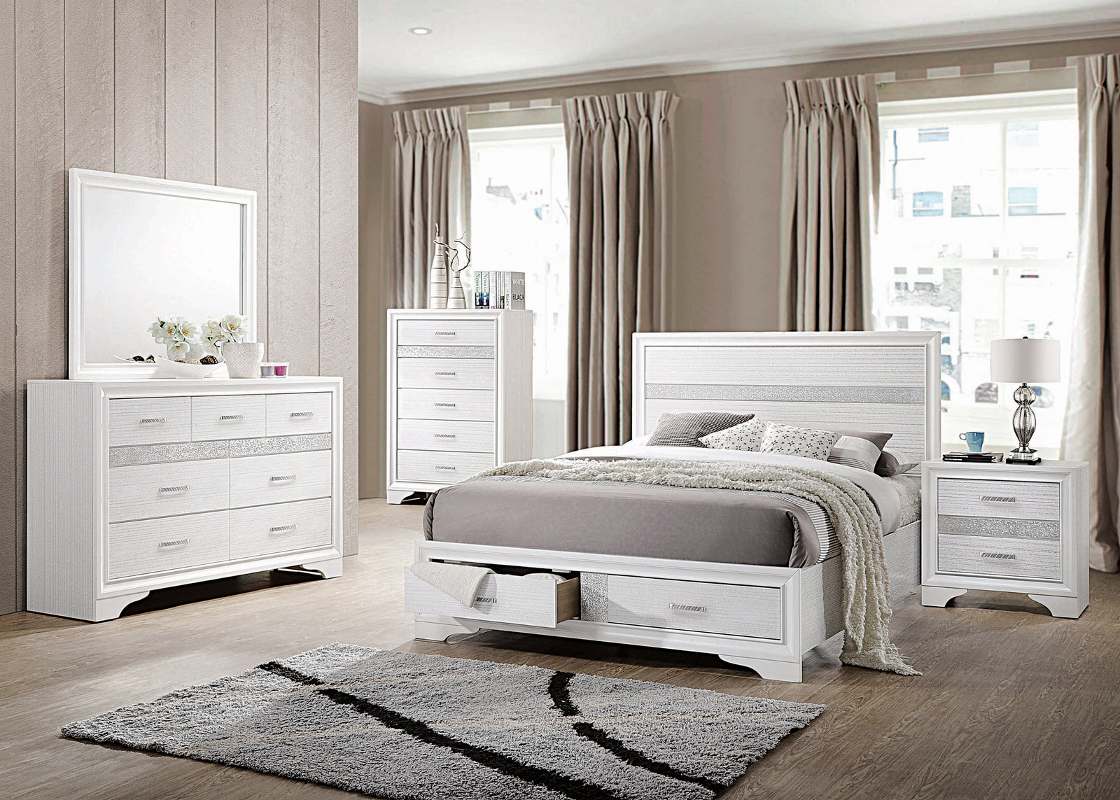 Miranda King 2 Drawer Storage Bed White