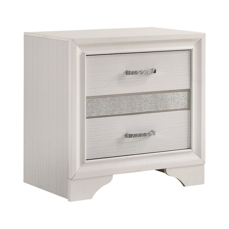 Miranda 5 Drawer Chest White And Rhinestone