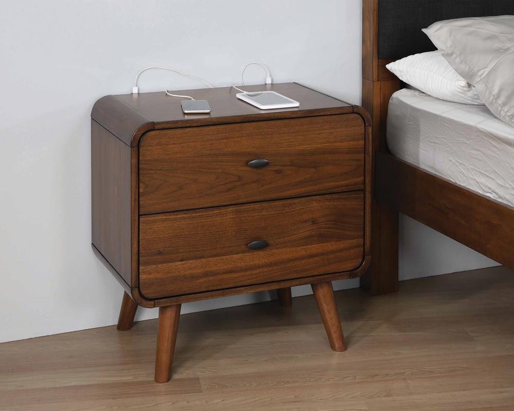 Robyn 2 Drawer Nightstand Dark Walnut