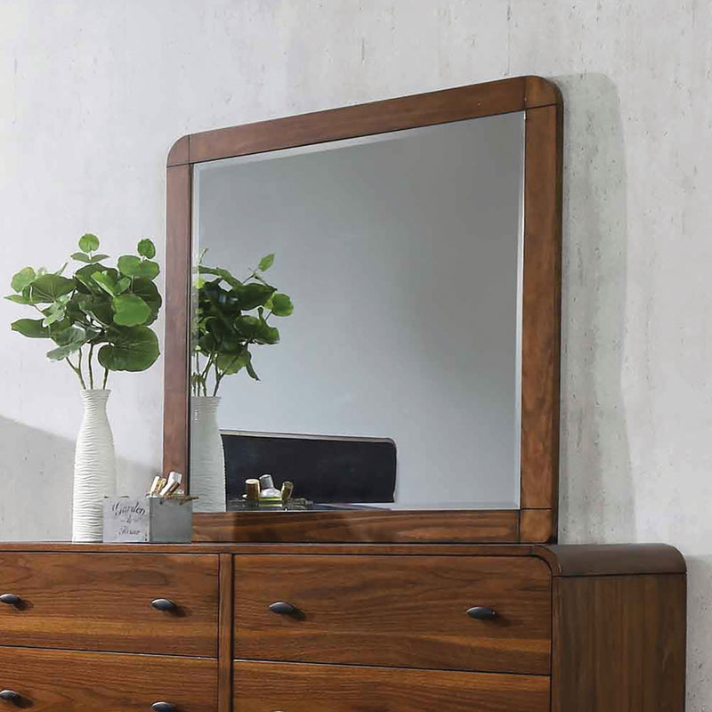 Robyn King Bed With Upholstered Headboard Dark Walnut