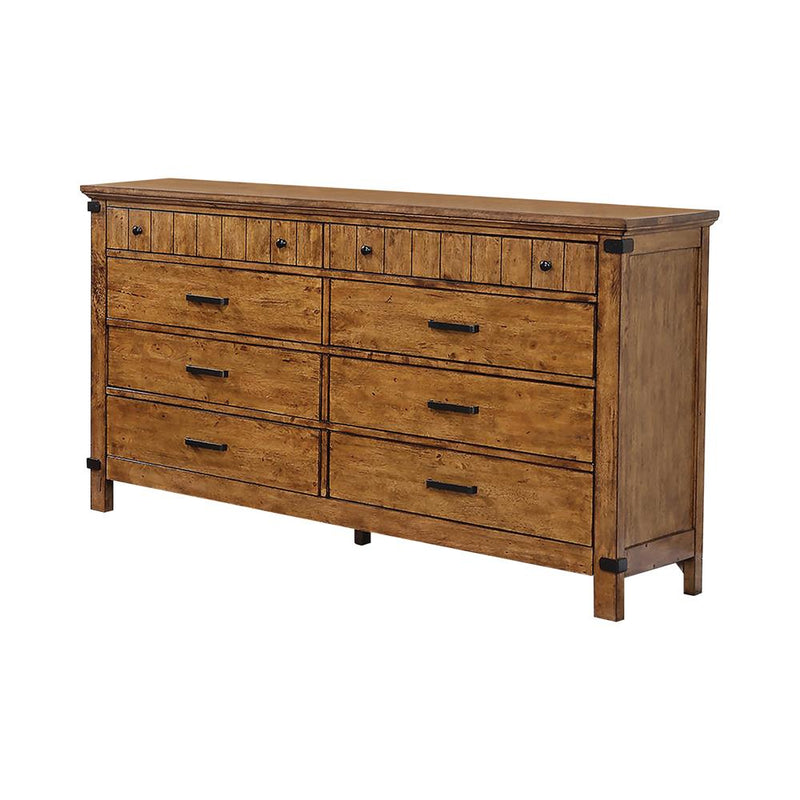 Brenner 8 Drawer Dresser Rustic Honey