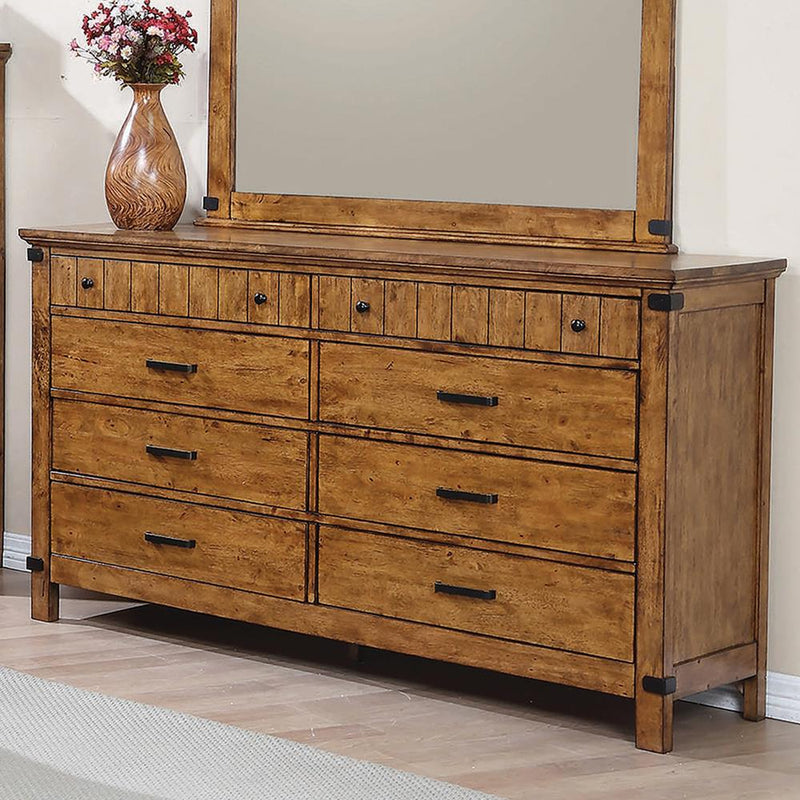 Brenner 8 Drawer Dresser Rustic Honey