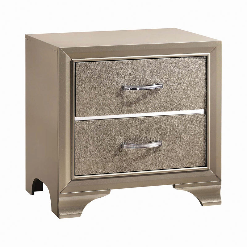 Beaumont 7 Drawer Vanity Desk With Lighting Mirror Champagne