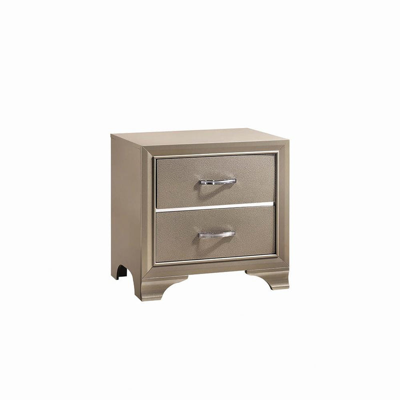 Beaumont 2 Drawer Rectangular Nightstand Champagne