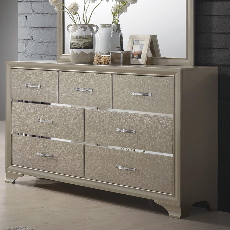 Beaumont 7 Drawer Rectangular Dresser Champagne