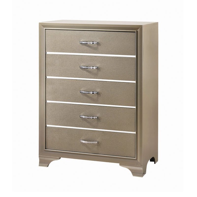 Beaumont 7 Drawer Vanity Desk With Lighting Mirror Champagne