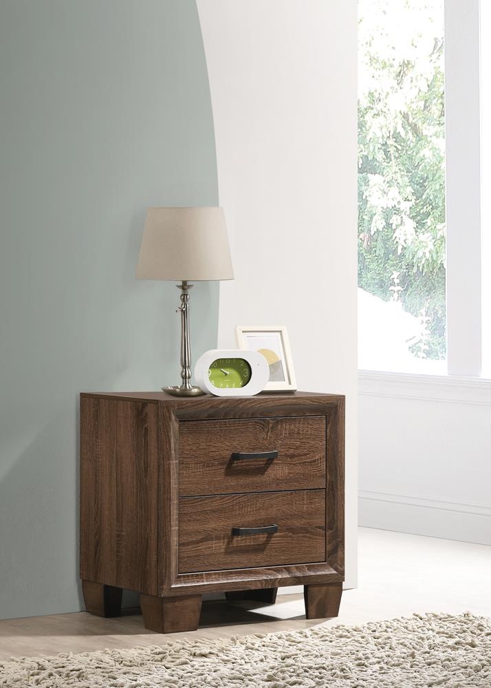 Brandon 2 Drawer Nightstand Medium Warm Brown