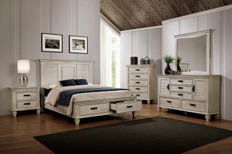 Franco King Storage Bed Antique White