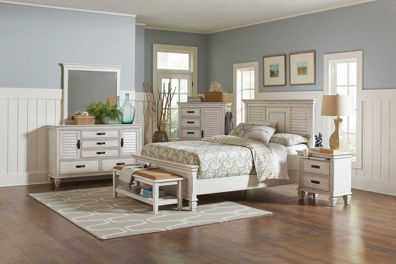 Franco Queen Panel Bed Burnished Oak