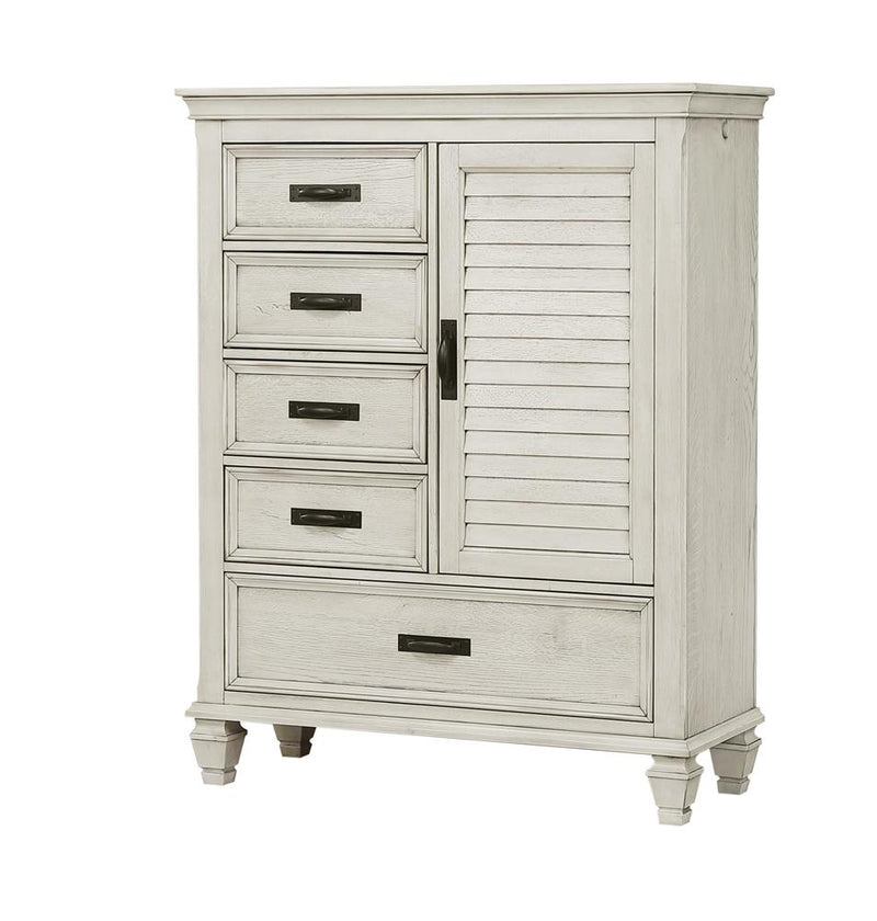 Franco 5 Drawer Door Chest Antique White