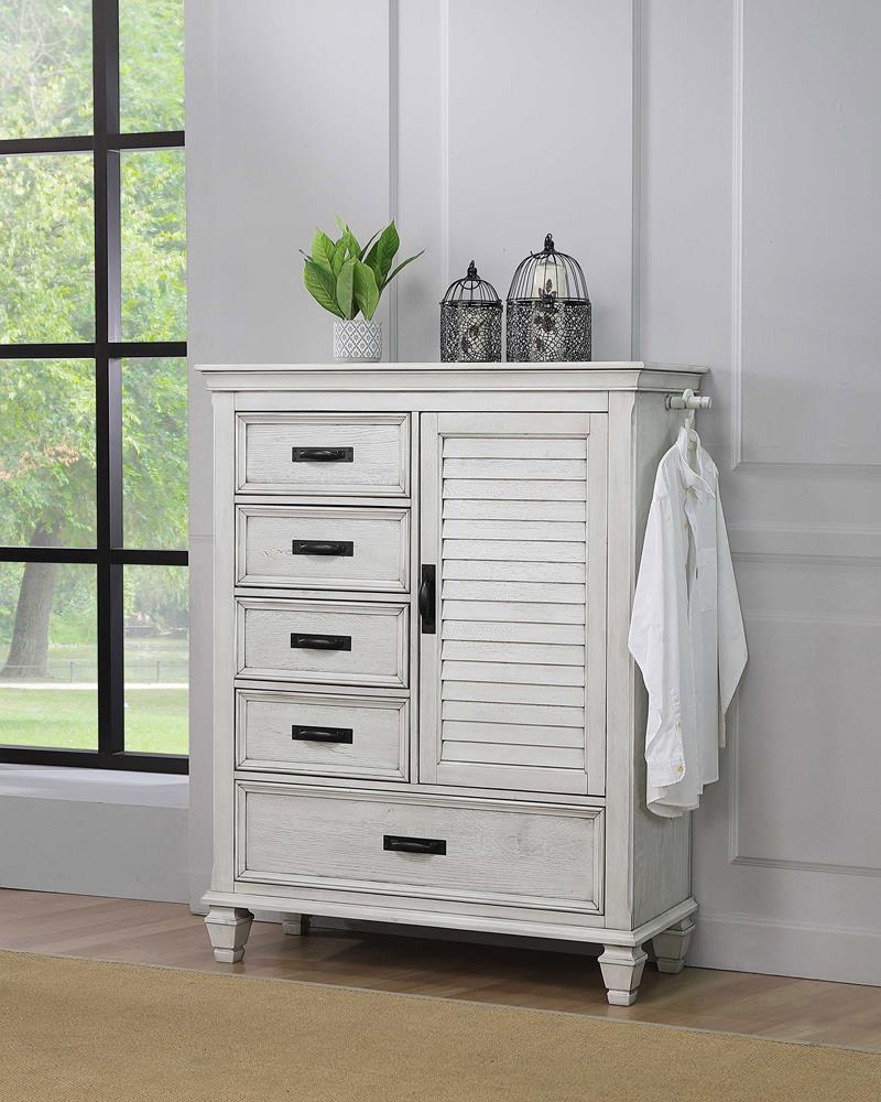 Franco 5 Drawer Door Chest Antique White