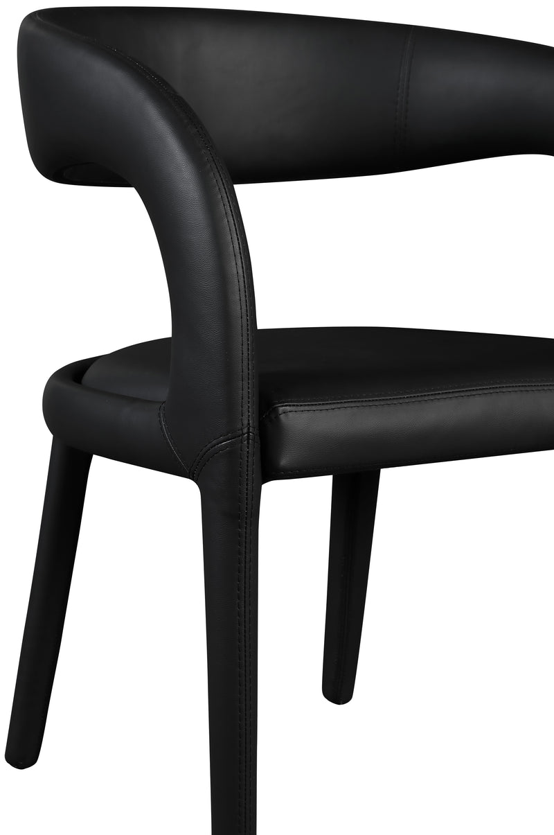 Sylvester Black Faux Leather Dining Chair