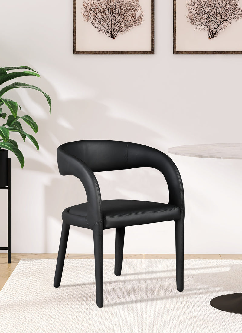 Sylvester Black Faux Leather Dining Chair