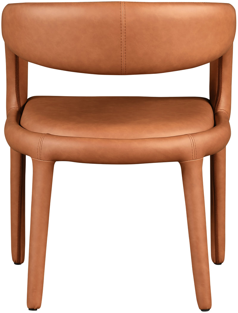 Sylvester Cognac Faux Leather Dining Chair