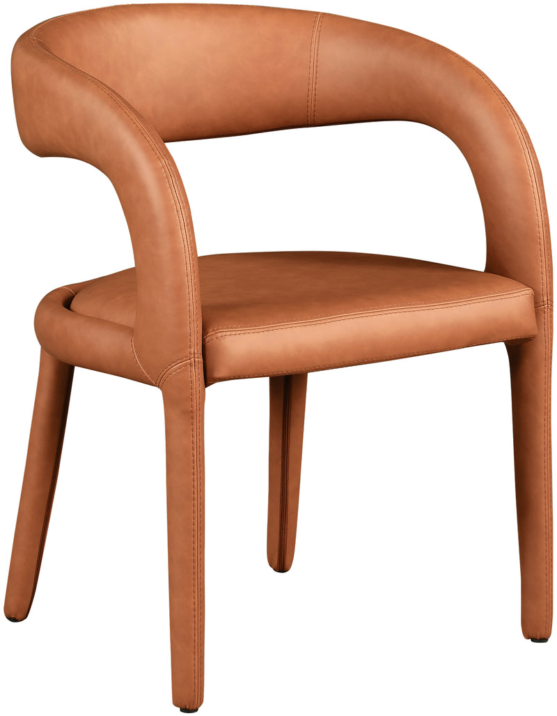 Sylvester Cognac Faux Leather Dining Chair