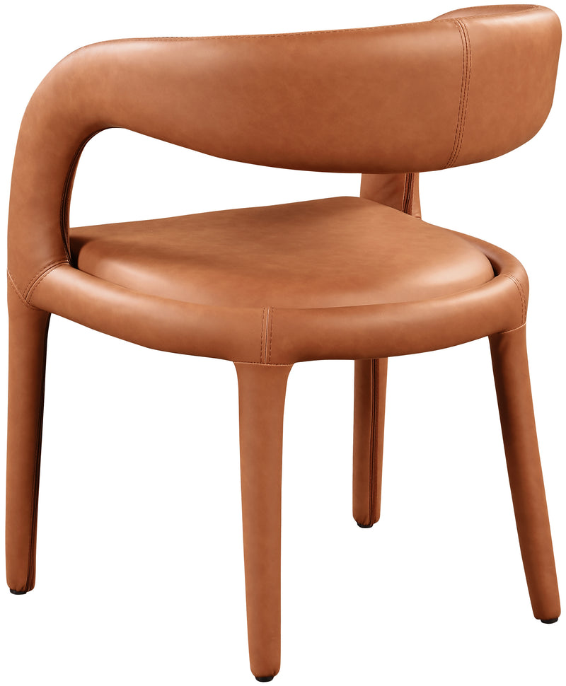 Sylvester Cognac Faux Leather Dining Chair