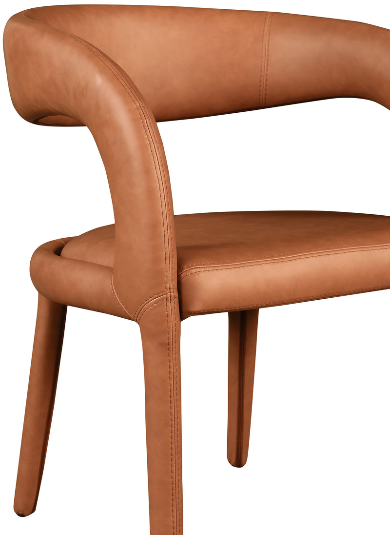 Sylvester Cognac Faux Leather Dining Chair