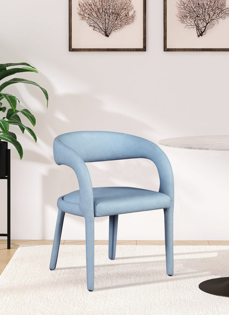 Sylvester Light_blue Faux Leather Dining Chair