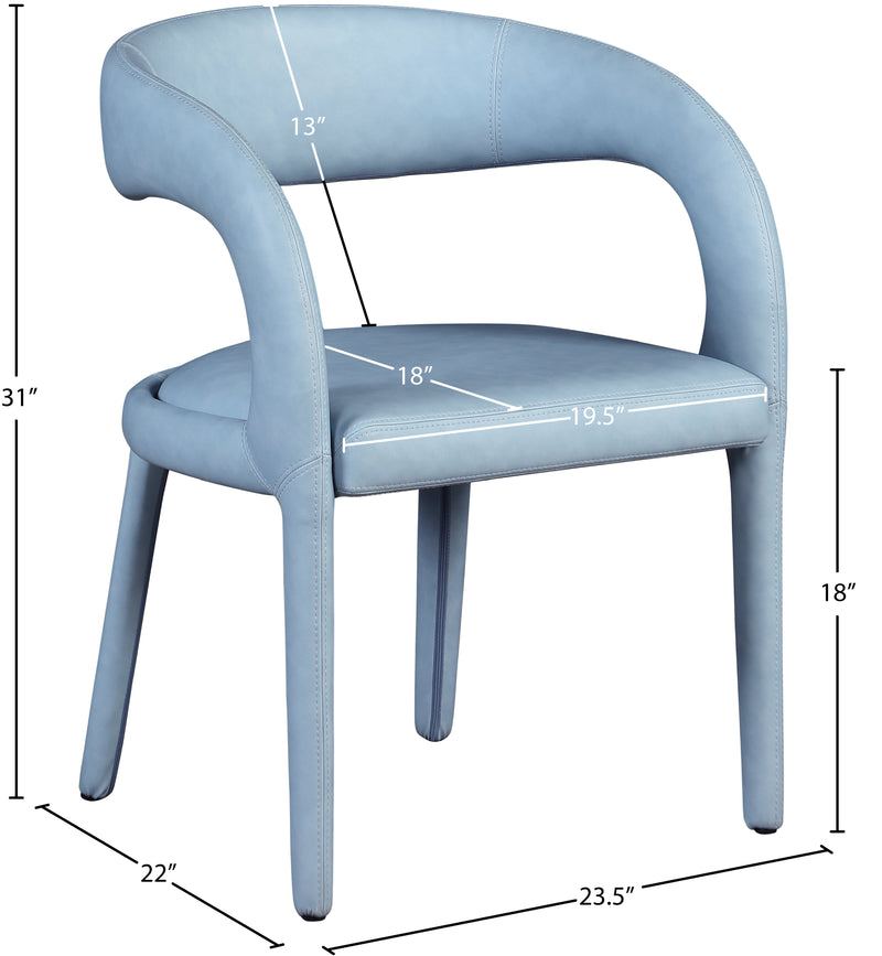 Sylvester Light_blue Faux Leather Dining Chair