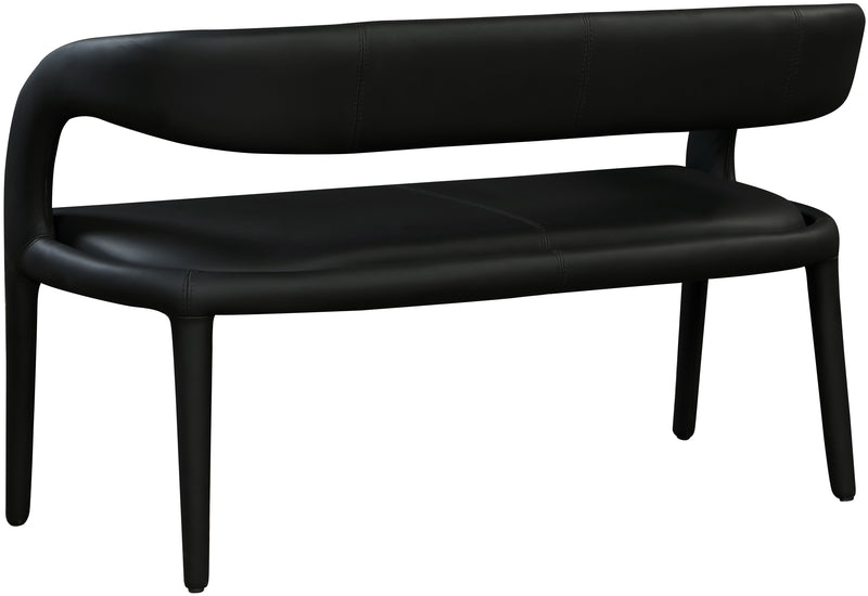 Sylvester Black Faux Leather Bench