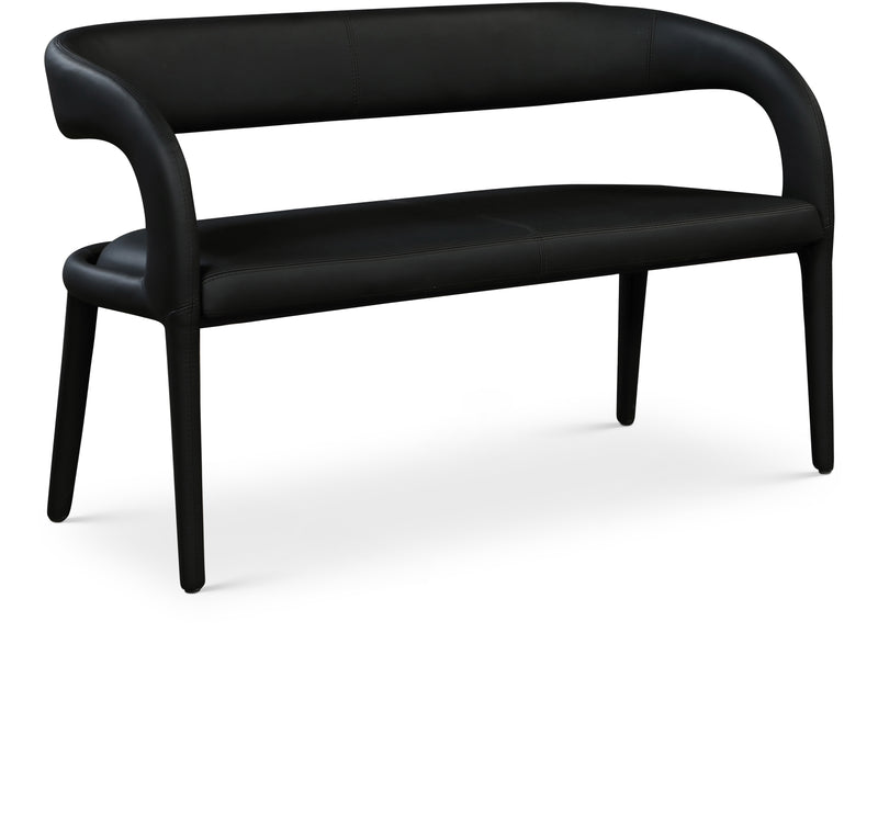 Sylvester Black Faux Leather Bench