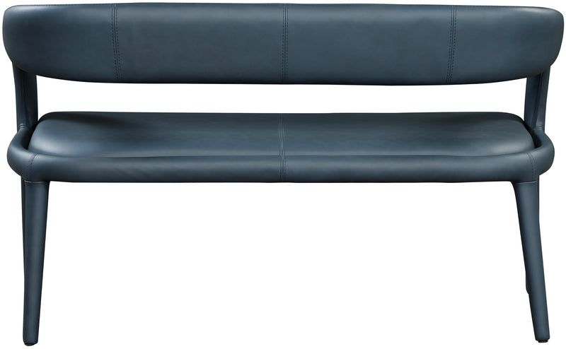 Sylvester Blue Faux Leather Bench