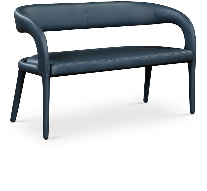 Sylvester Blue Faux Leather Bench