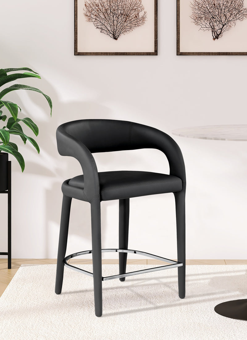 Sylvester Black Faux Leather Counter Stool