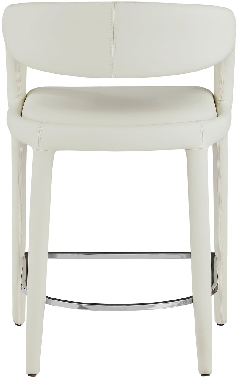 Sylvester Cream Faux Leather Counter Stool