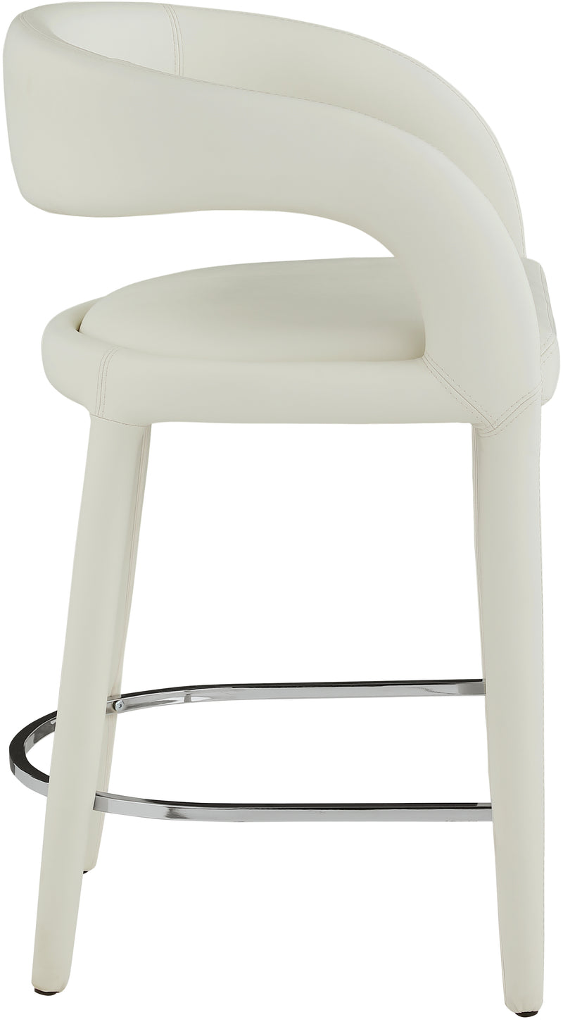 Sylvester Cream Faux Leather Counter Stool