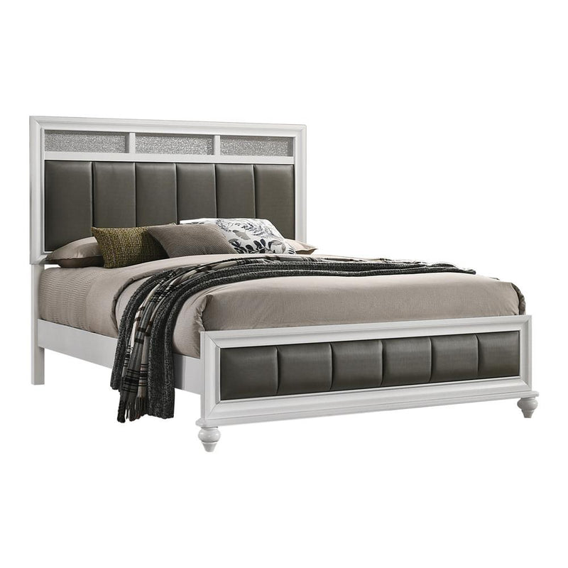 Barzini King Upholstered Panel Bed White