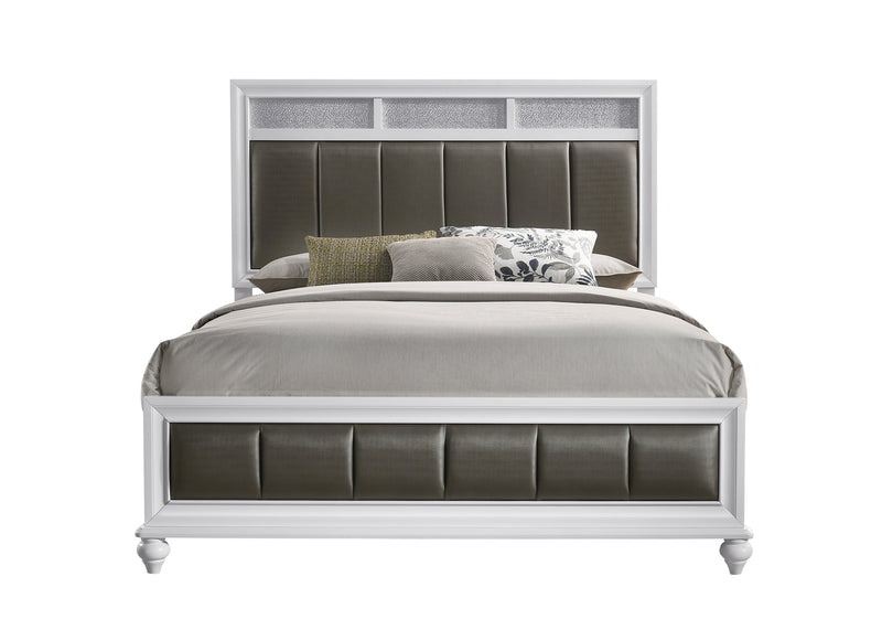 Barzini Queen Upholstered Panel Bed White