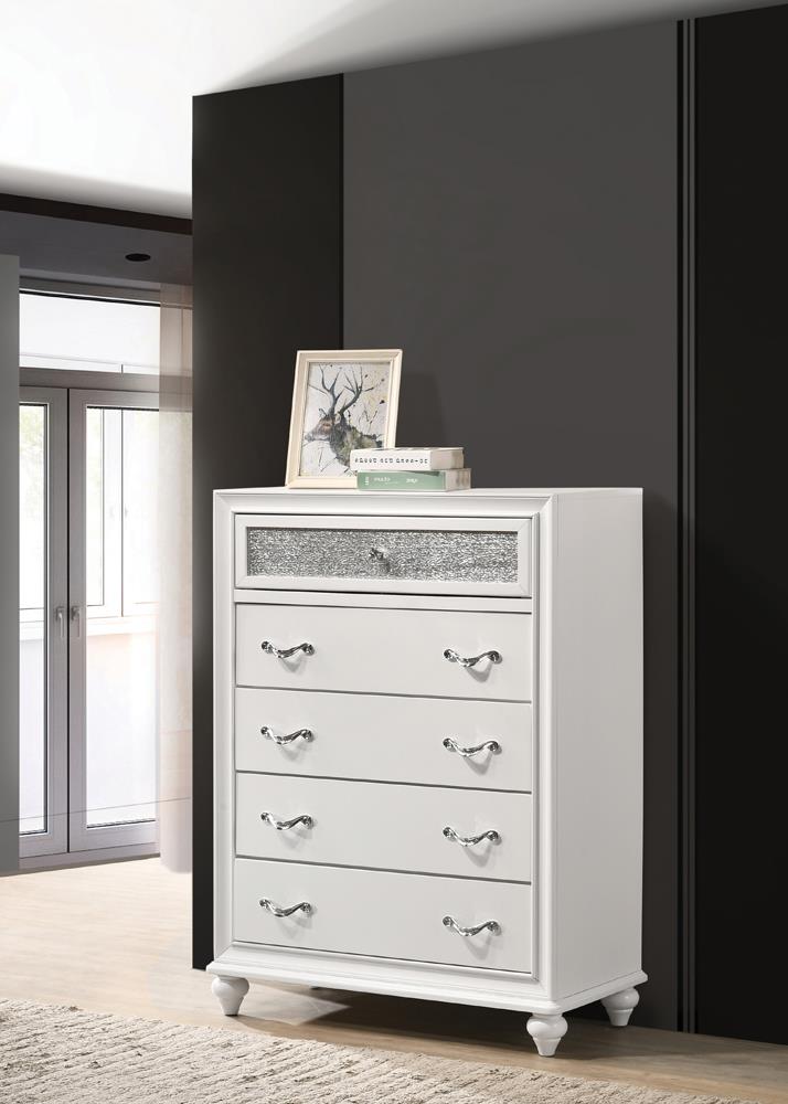 Barzini 5 Drawer Chest White