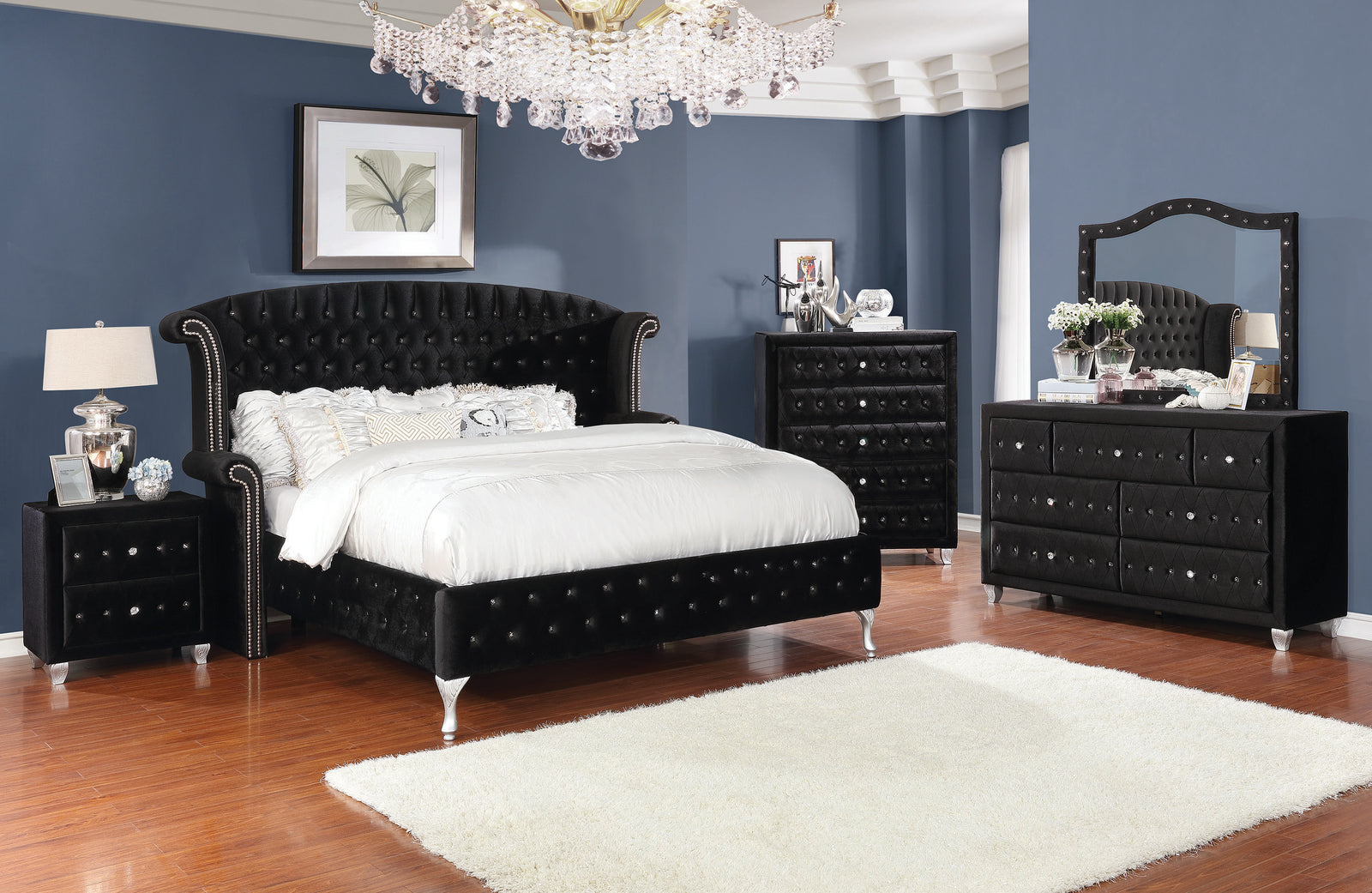 Deanna Queen Tufted Upholstered Bed Black