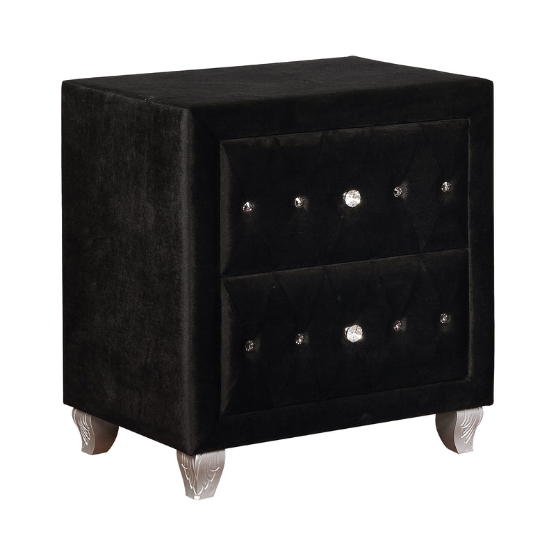 Deanna Button Tufted Mirror Black