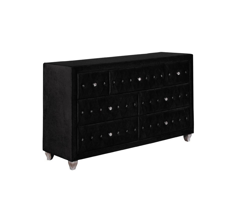 Deanna 7 Drawer Rectangular Dresser Black