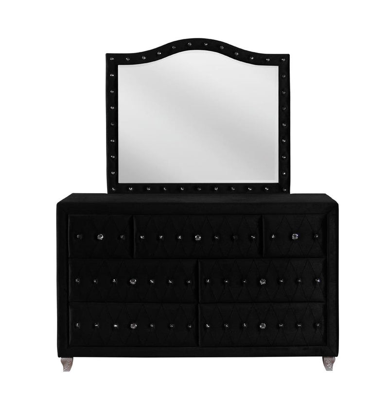 Deanna 7 Drawer Rectangular Dresser Black