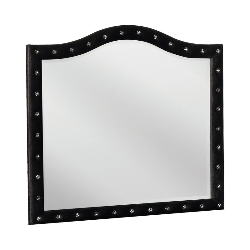 Deanna Button Tufted Mirror Grey