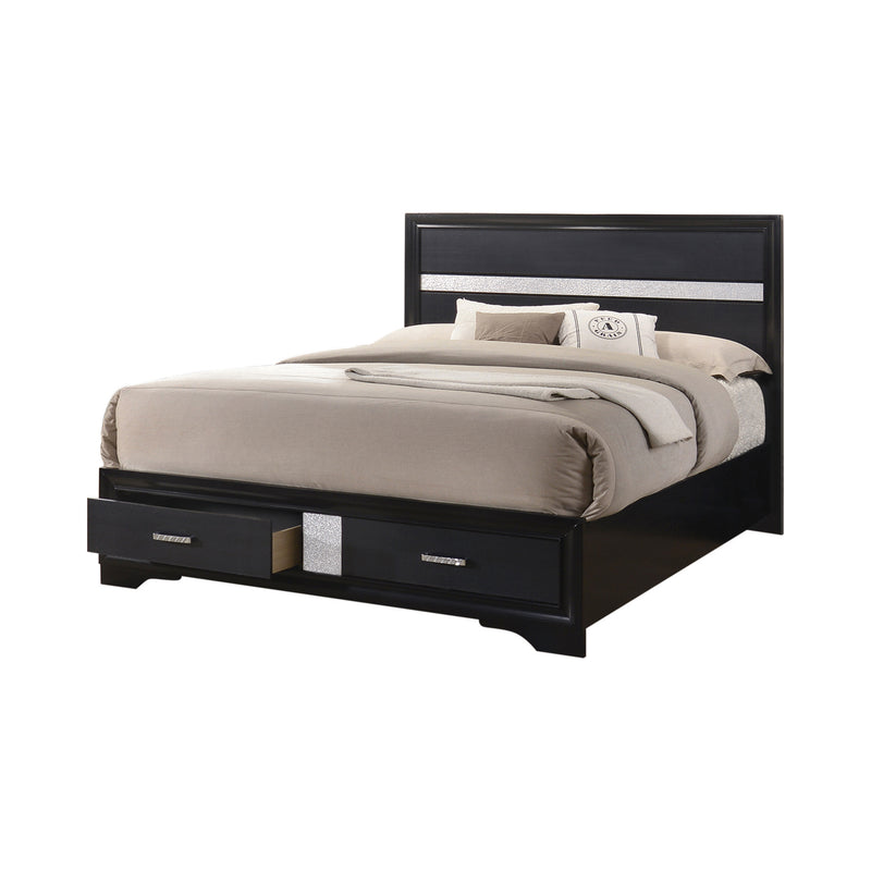 Miranda King 2 Drawer Storage Bed Black