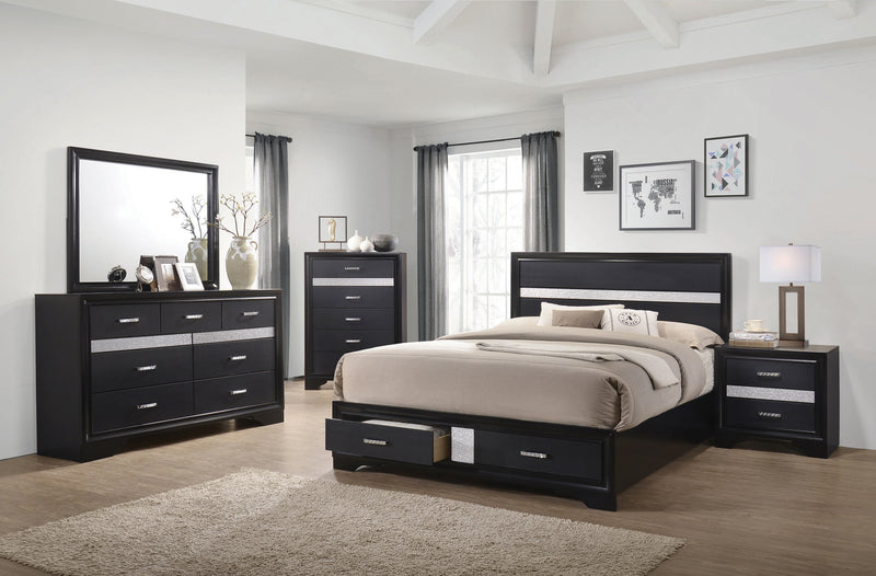 Miranda King 2 Drawer Storage Bed Black