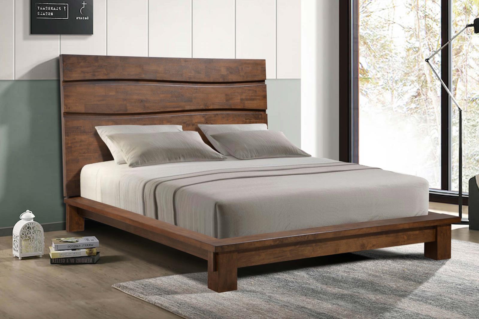 Genevieve King Platform Bed Dark Brown