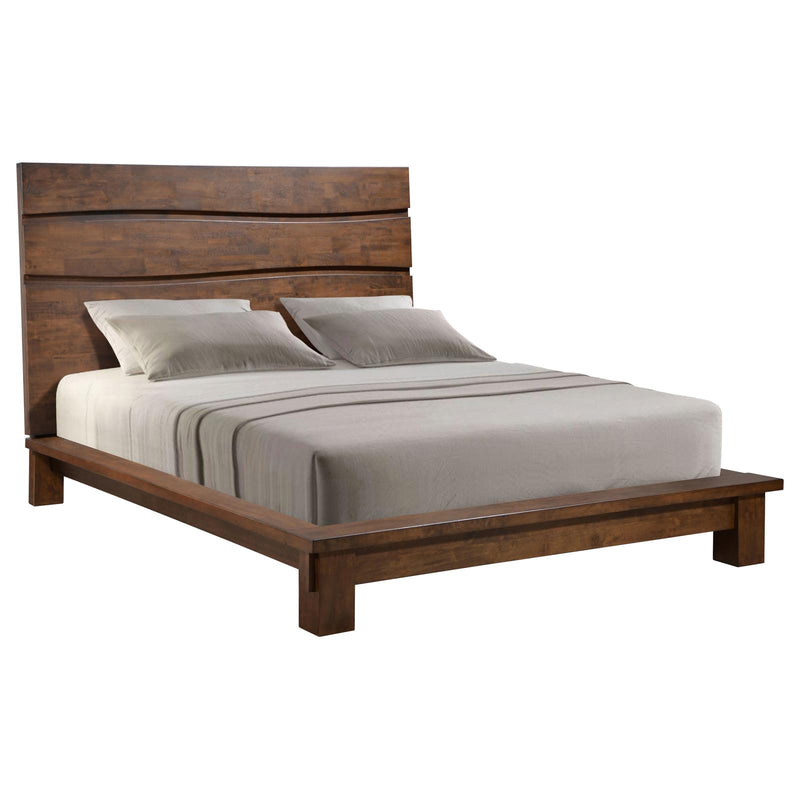 Genevieve King Platform Bed Dark Brown