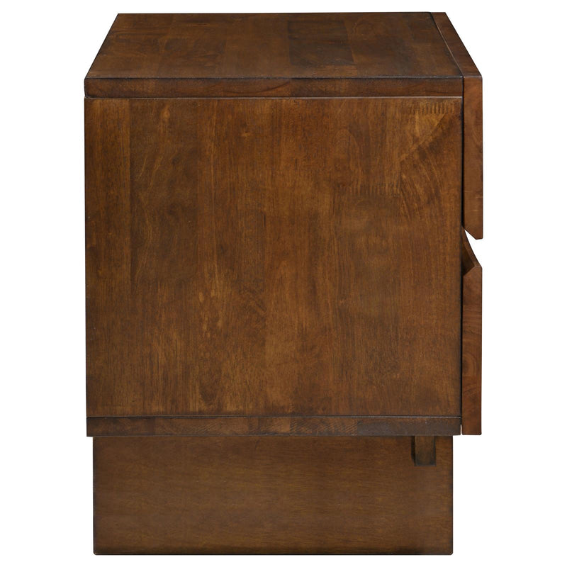 Genevieve 2 Drawer Rectangular Nightstand Dark Brown