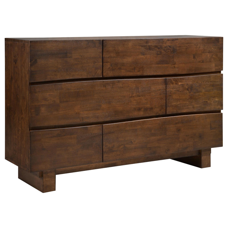 Genevieve 6 Drawer Rectangular Dresser Dark Brown